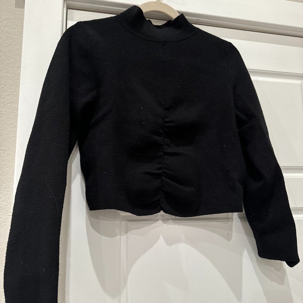 Anthropologie cropped black turtleneck size M